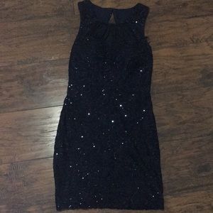 Navy, mini, sparkly, dress.